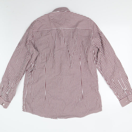 Matalan Mens Red Striped   Button-Up Size 16.5