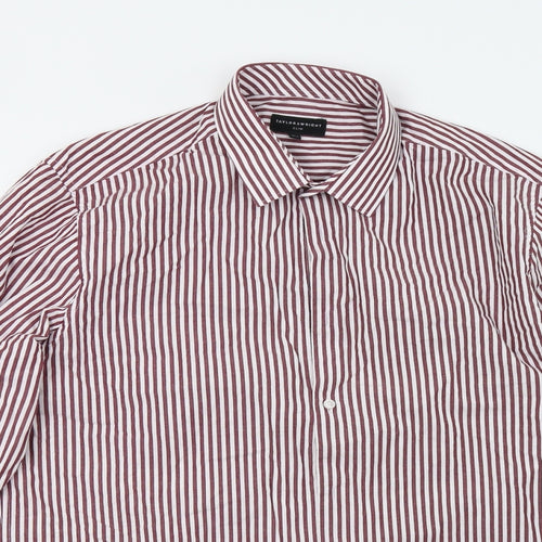 Matalan Mens Red Striped   Button-Up Size 16.5