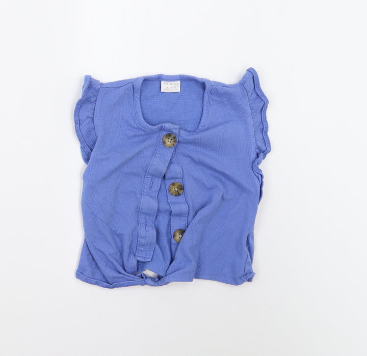 F&F Girls Blue Basic Blouse Size 5-6 Years