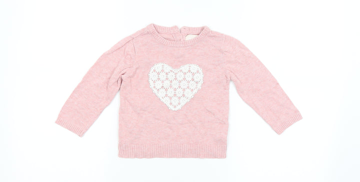 Young Dimension Girls Pink Cardigan Jumper Size 12-18 Months