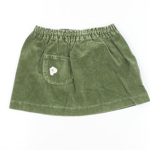 Preworn Girls Green Spotted  A-Line Skirt