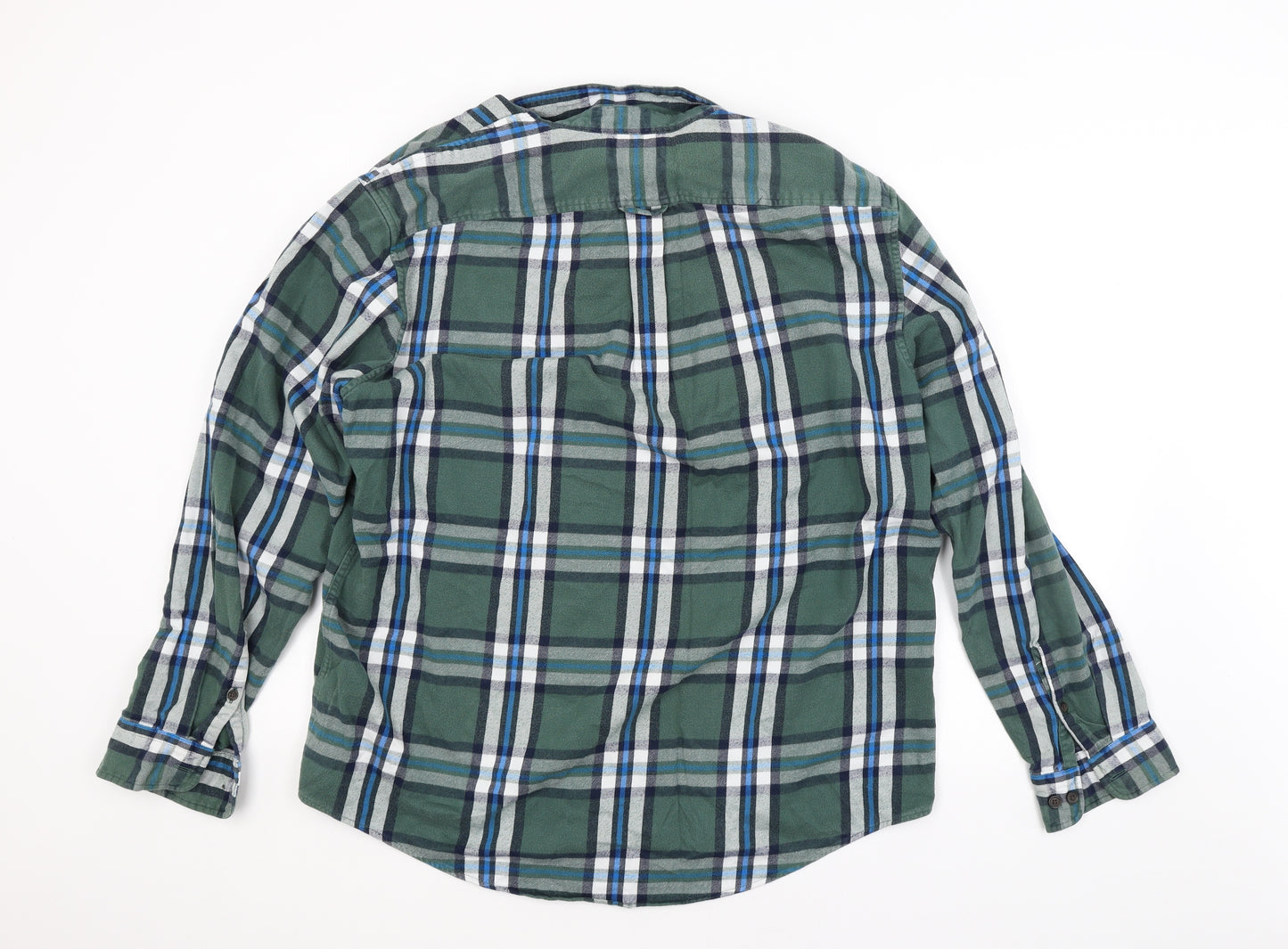 LAND'S END Mens Green Check   Button-Up Size XL