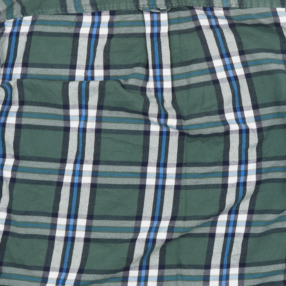 LAND'S END Mens Green Check   Button-Up Size XL