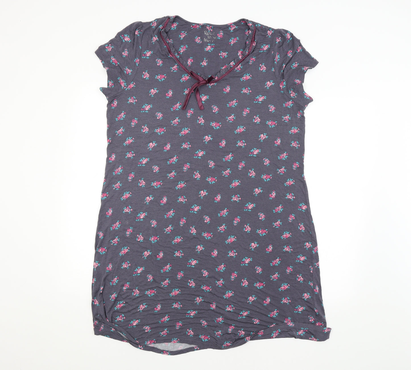 M&S Womens Purple Floral   Nightshirt Size 18