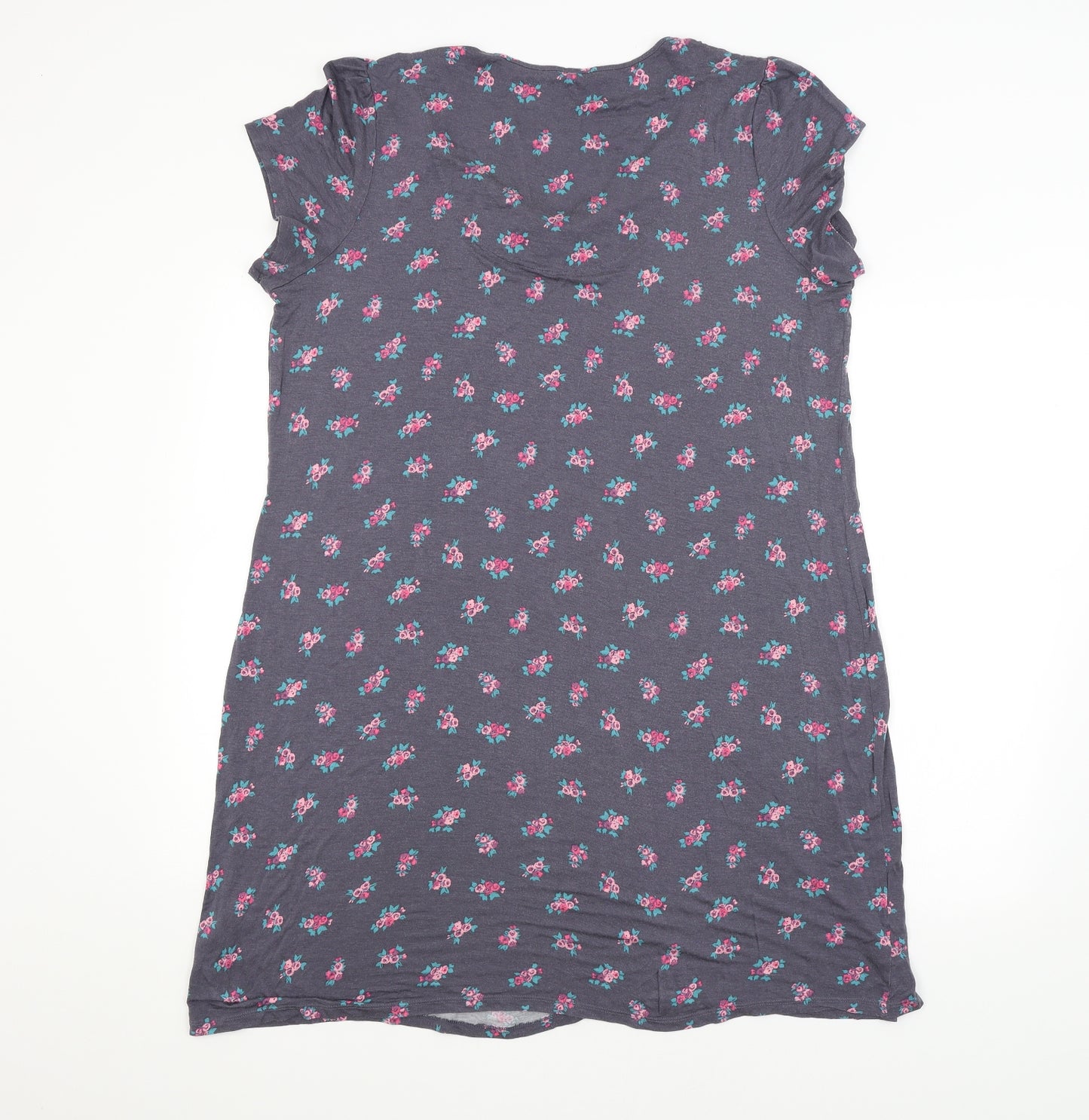 M&S Womens Purple Floral   Nightshirt Size 18