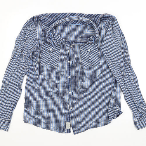 Preworn Mens Blue Check   Button-Up