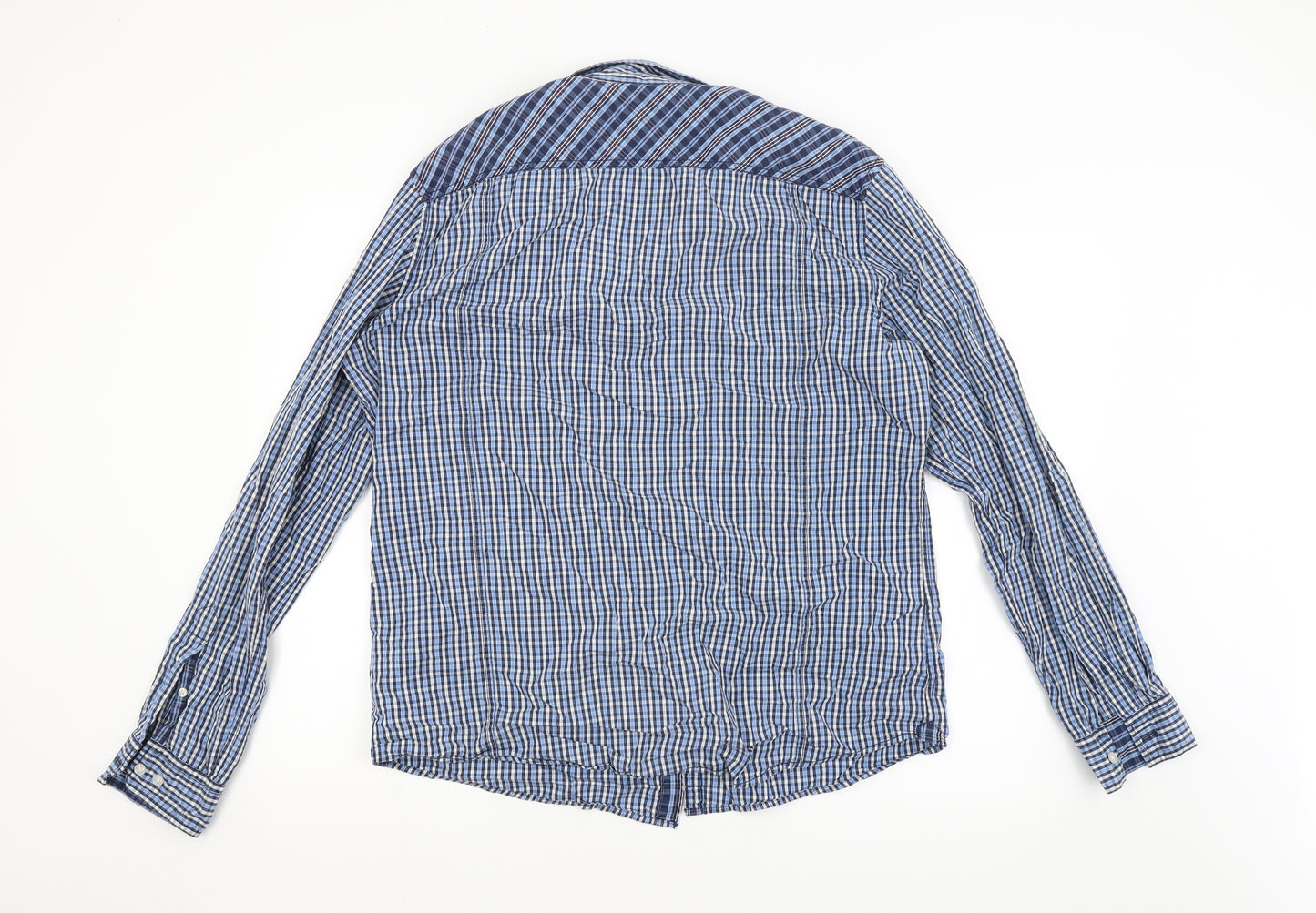 Preworn Mens Blue Check   Button-Up