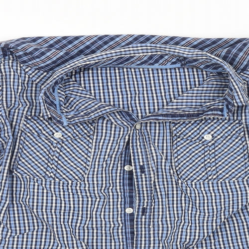 Preworn Mens Blue Check   Button-Up