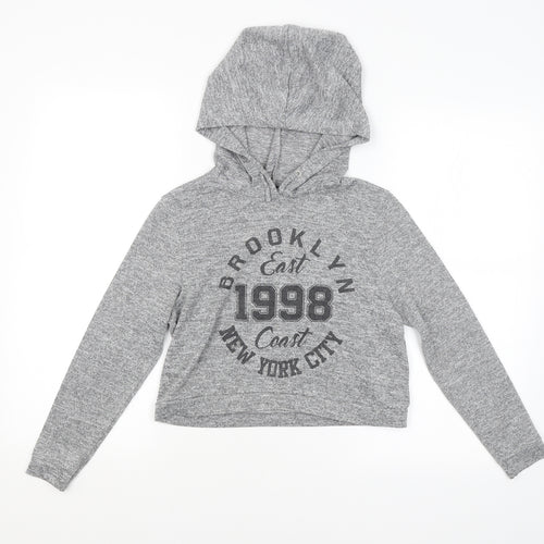 New Look Girls Grey   Pullover Hoodie Size 9 Years