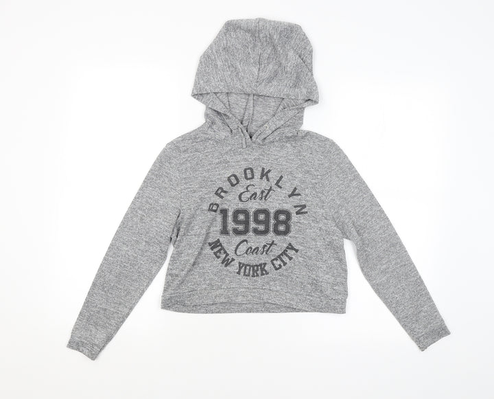New Look Girls Grey   Pullover Hoodie Size 9 Years