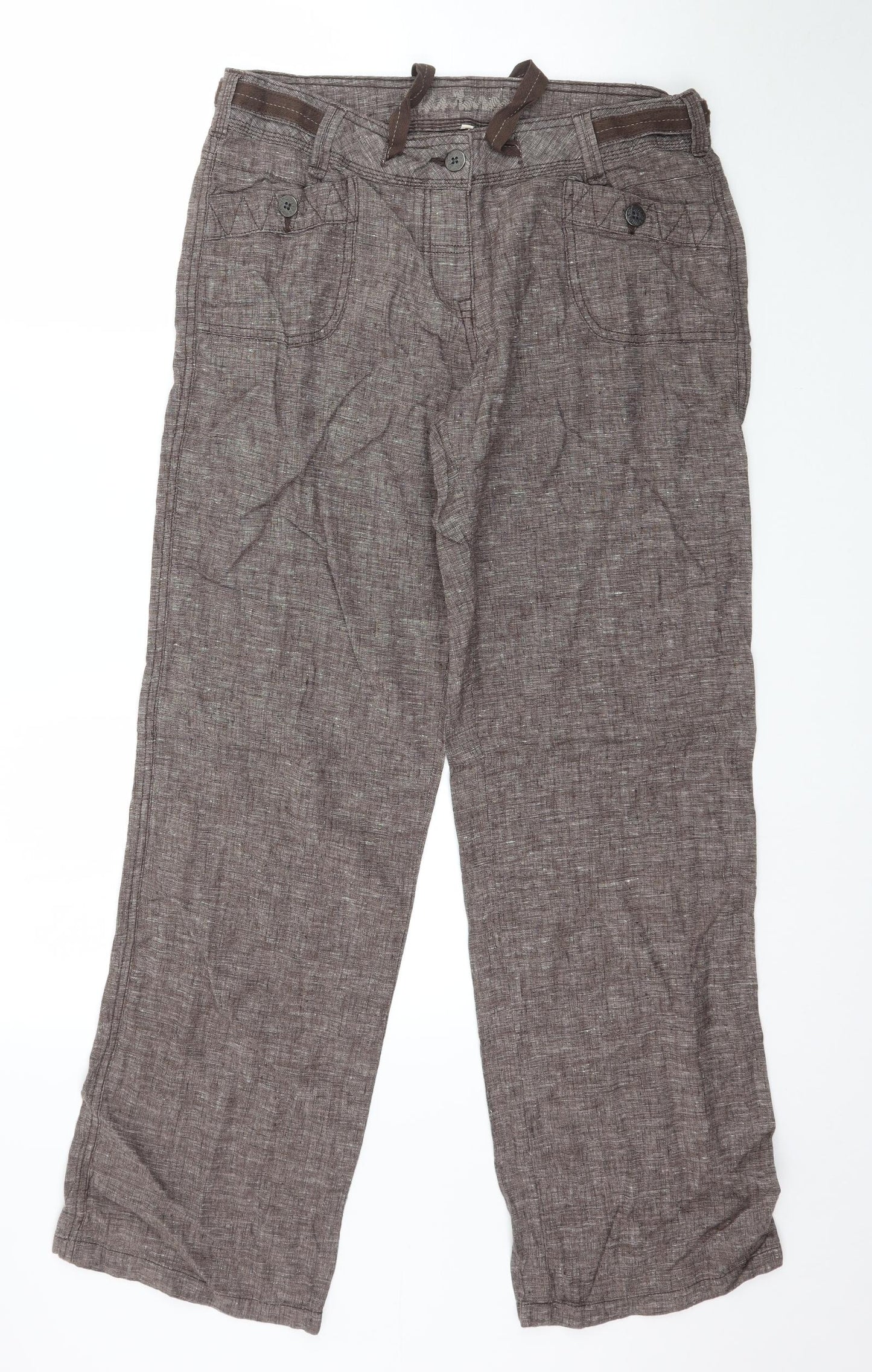 Debenhams Womens Brown   Trousers  Size 12 L32 in