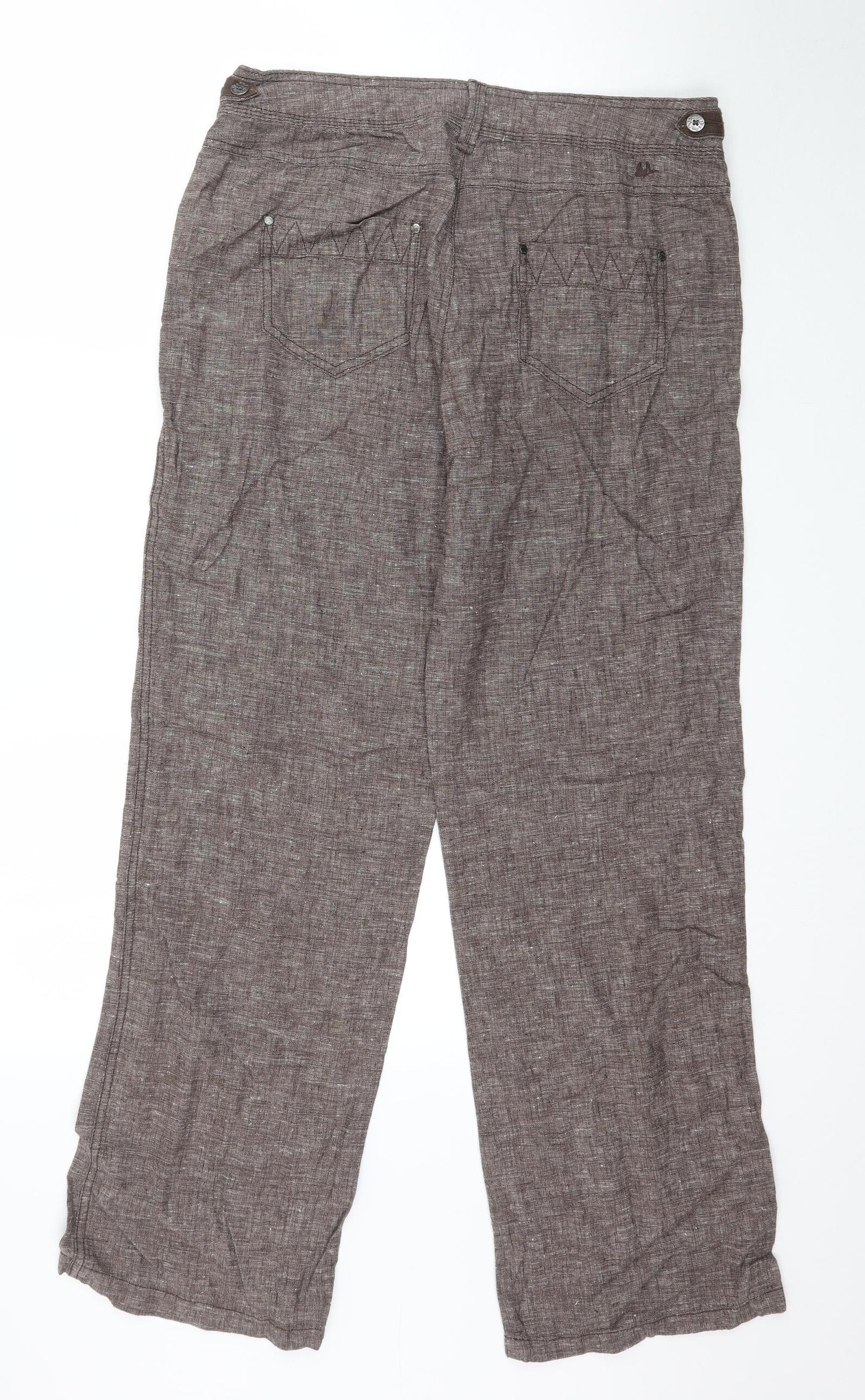 Debenhams Womens Brown   Trousers  Size 12 L32 in