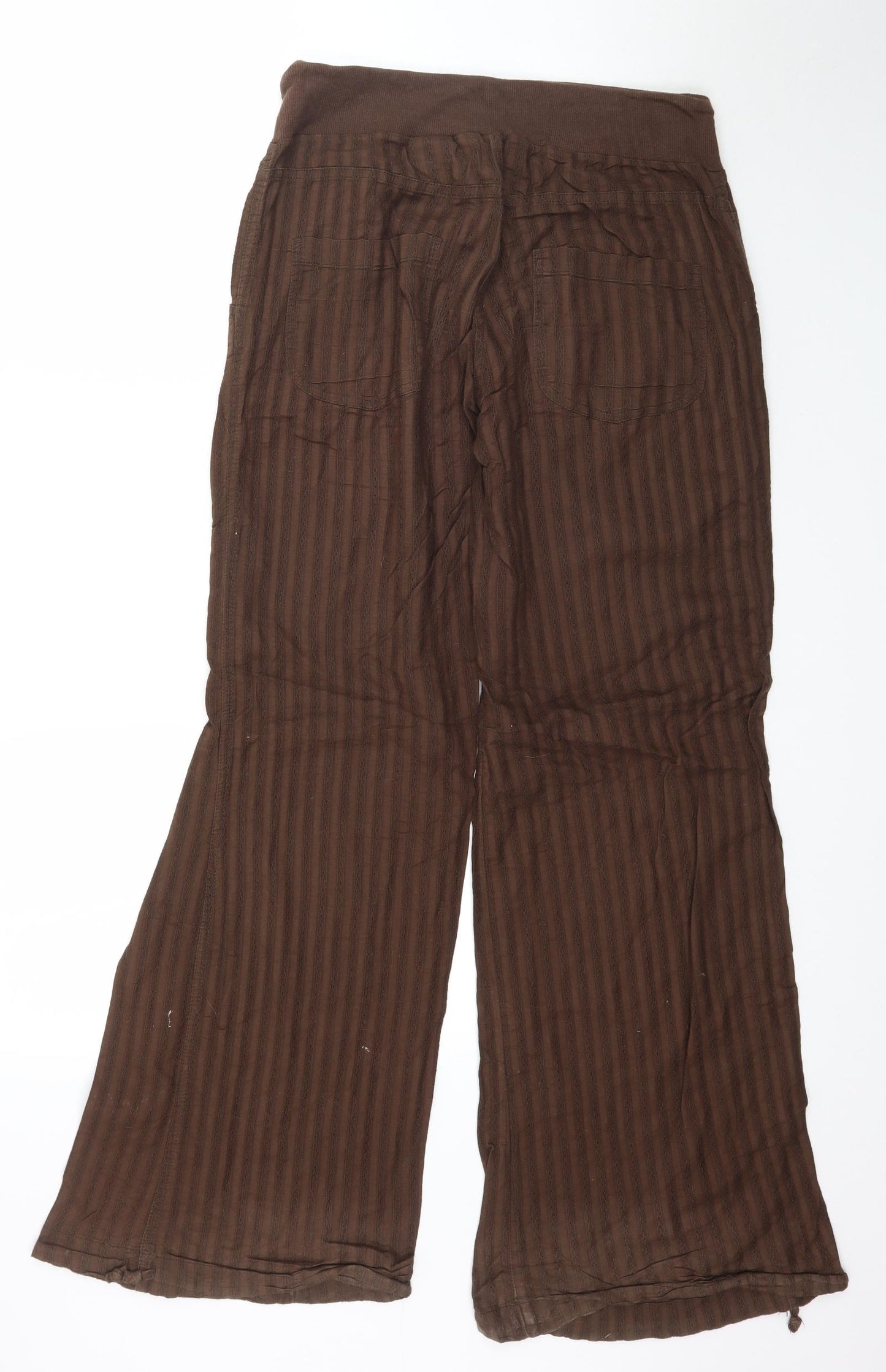 Preworn Womens Brown Striped  Trousers  Size 10 L32 in