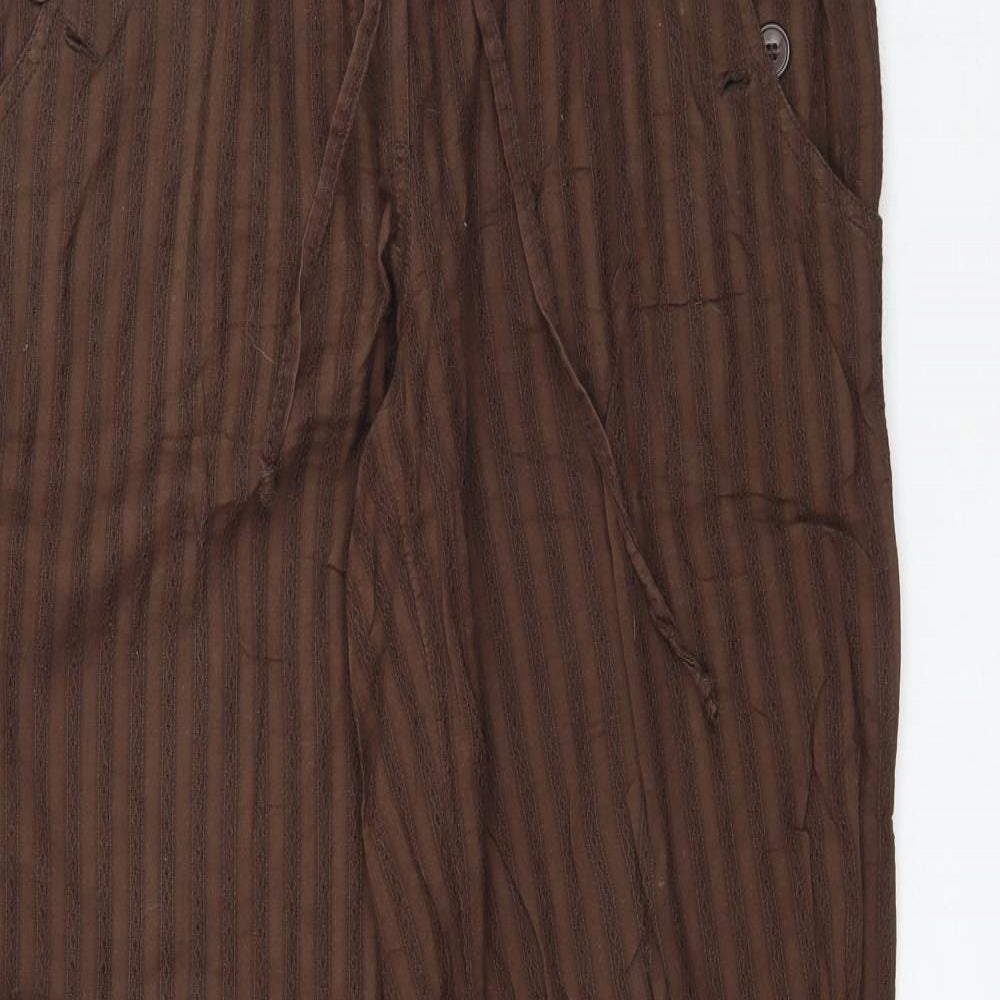 Preworn Womens Brown Striped  Trousers  Size 10 L32 in