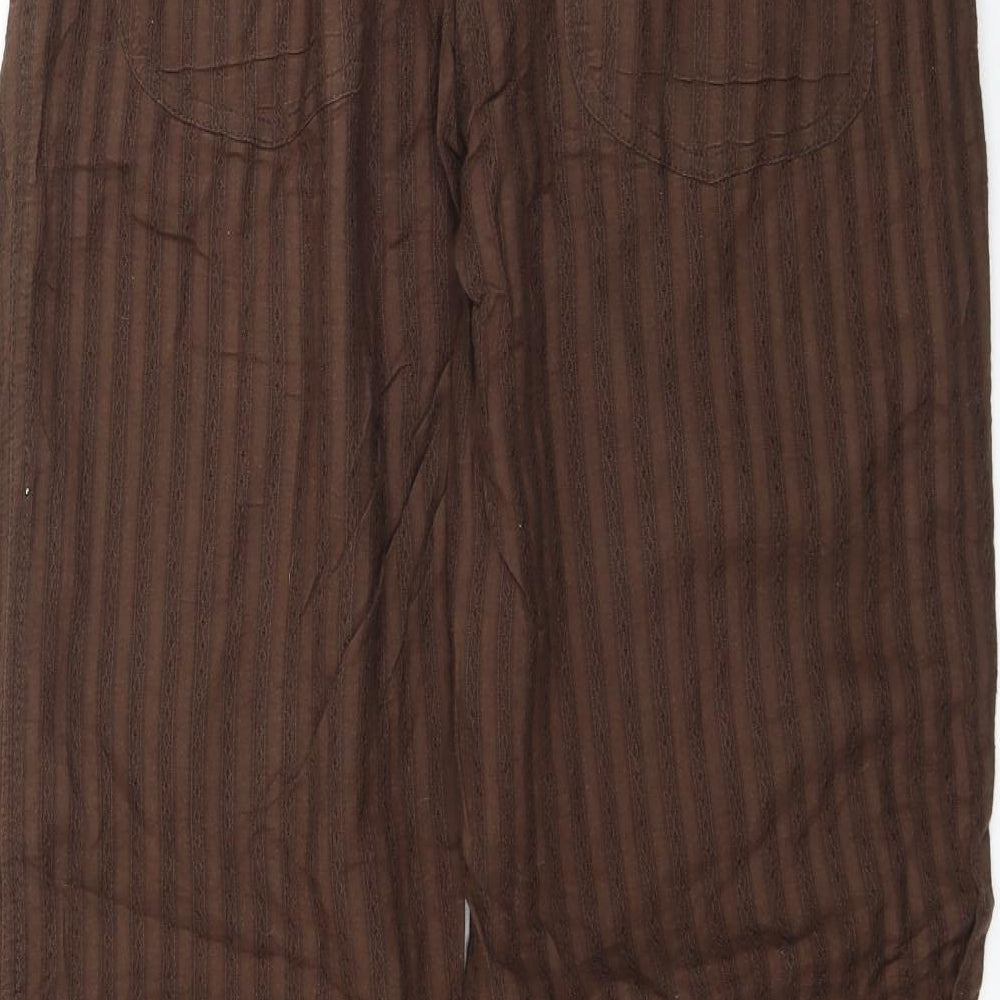 Preworn Womens Brown Striped  Trousers  Size 10 L32 in