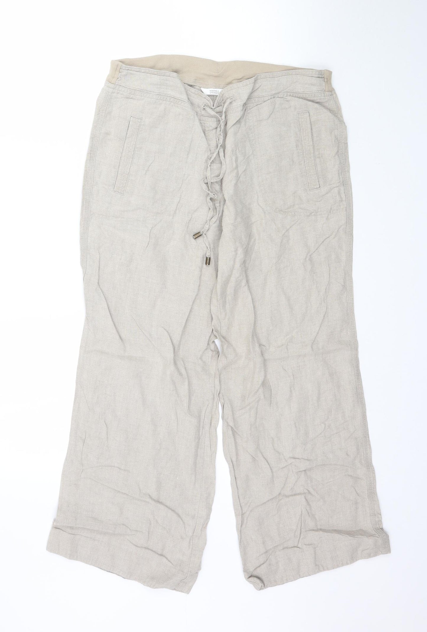 Marks and Spencer Womens Beige   Trousers  Size 12 L26 in