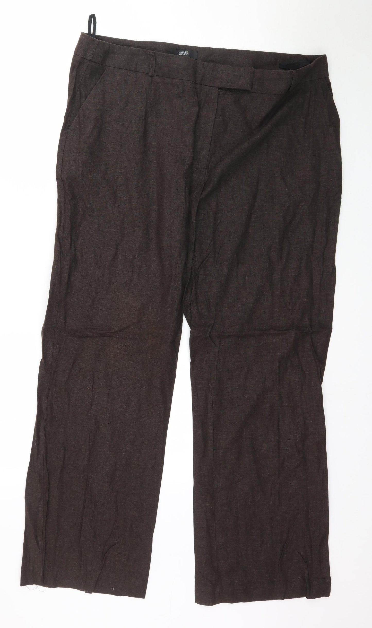 Marks and Spencer Womens Brown   Trousers  Size 18 L29 in