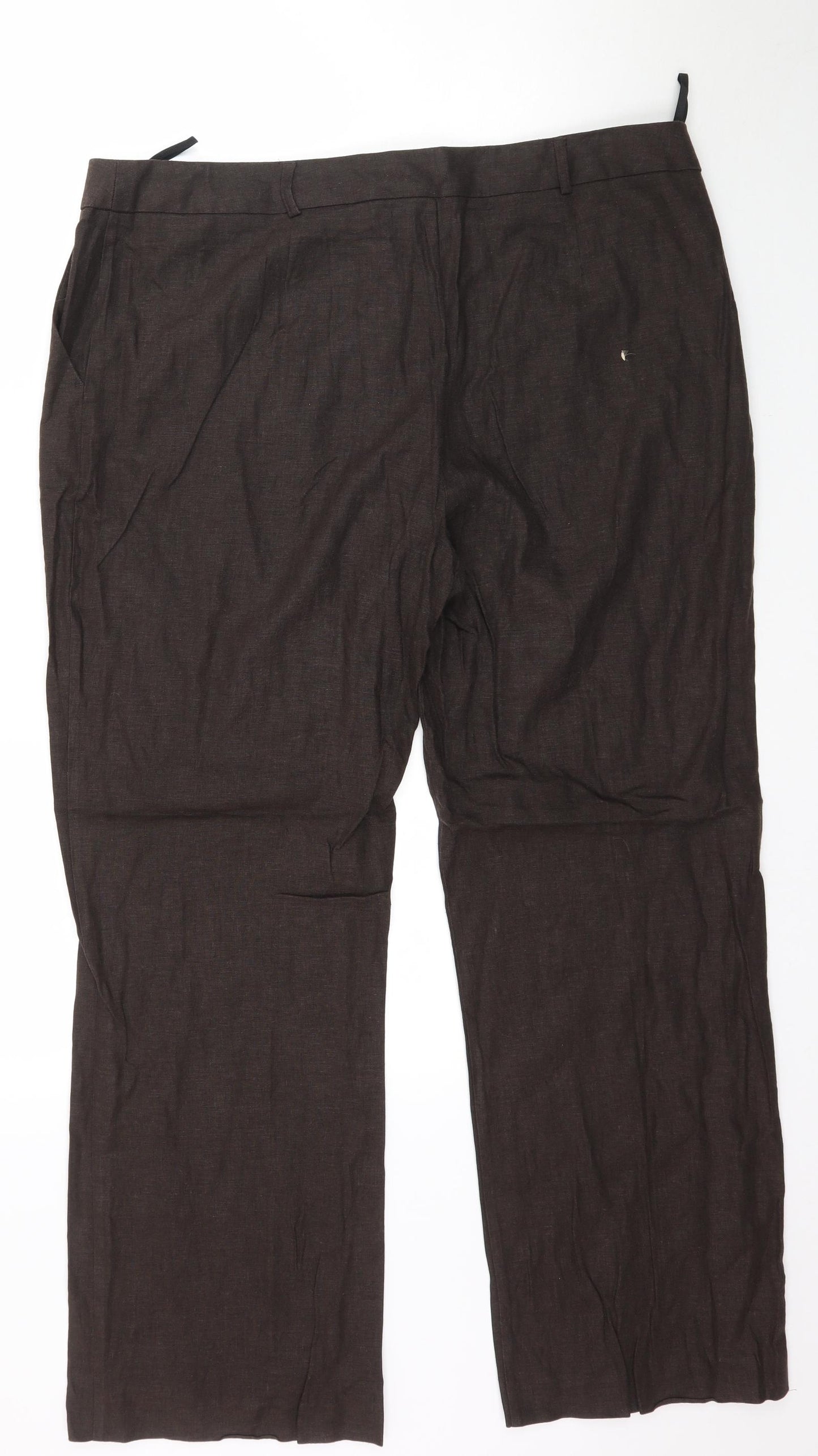 Marks and Spencer Womens Brown   Trousers  Size 18 L29 in