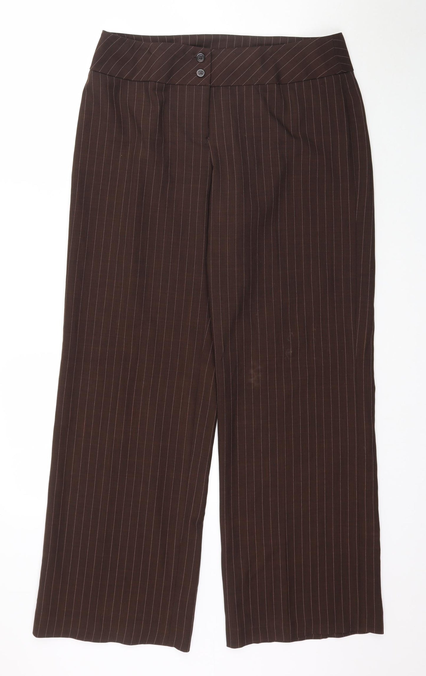 George Womens Brown Striped  Trousers  Size 14 L32 in