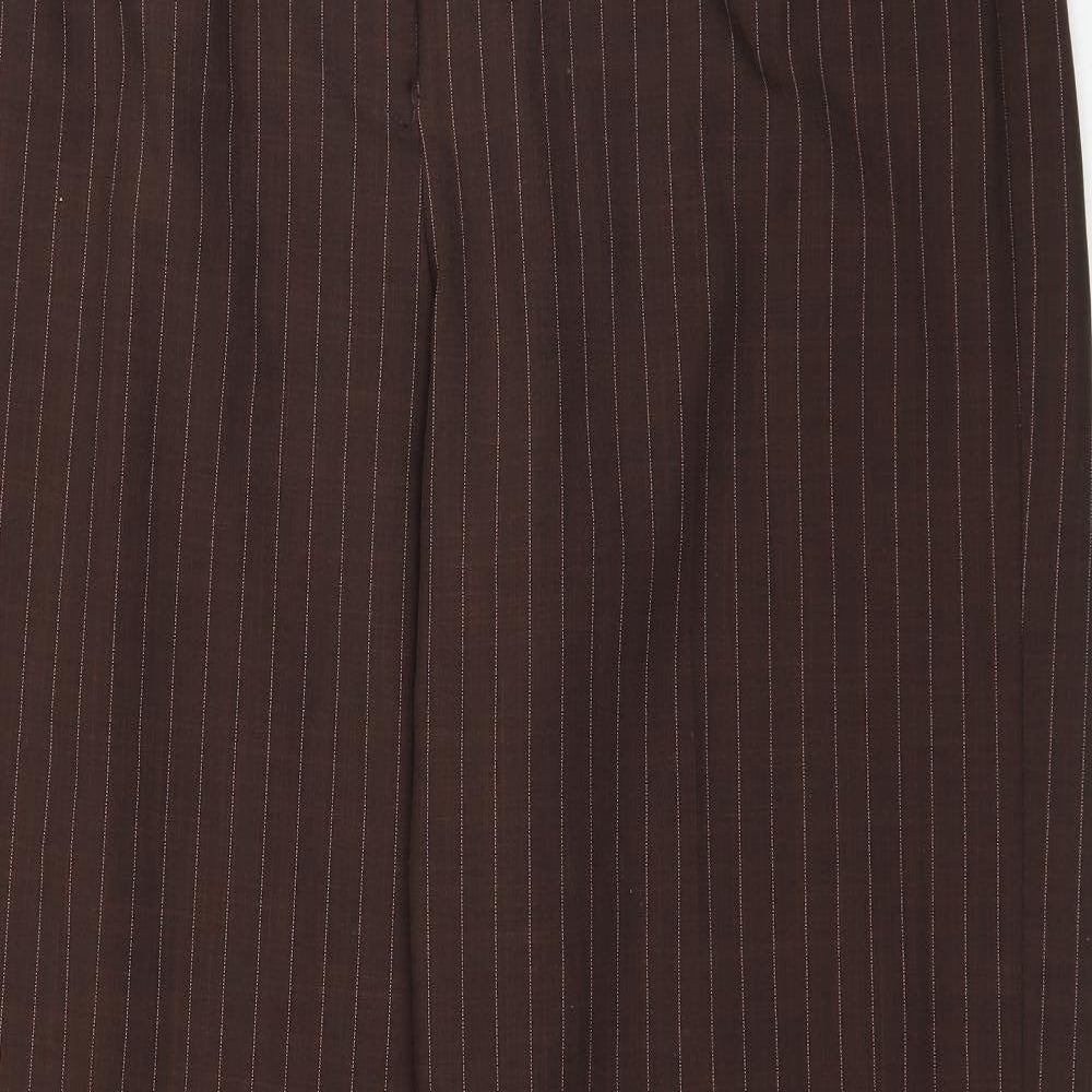 George Womens Brown Striped  Trousers  Size 14 L32 in
