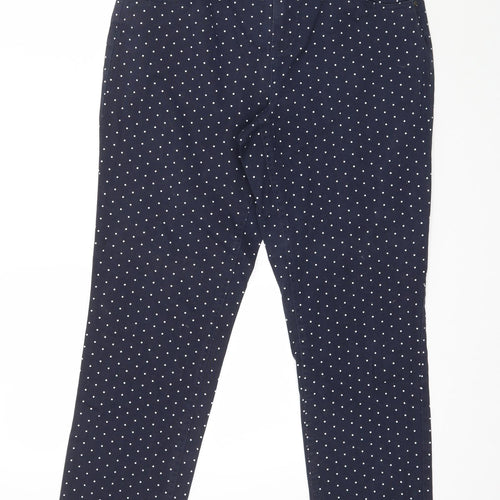 Preworn Womens Blue Polka Dot Denim Skinny Jeans Size 8 L26 in