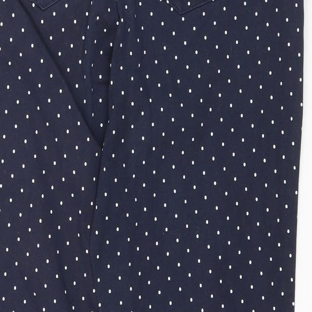 Preworn Womens Blue Polka Dot Denim Skinny Jeans Size 8 L26 in