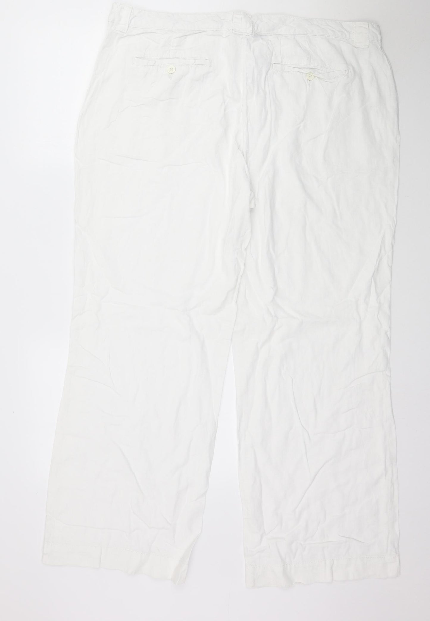 Marks and Spencer Womens White   Trousers  Size 20 L30 in