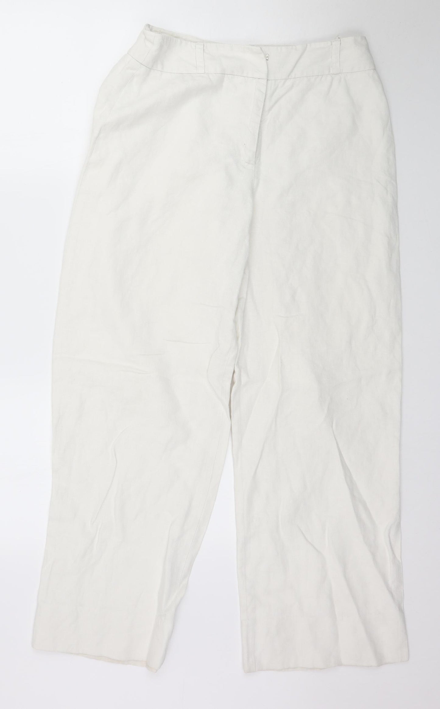 EAST Womens White   Trousers  Size 12 L29 in