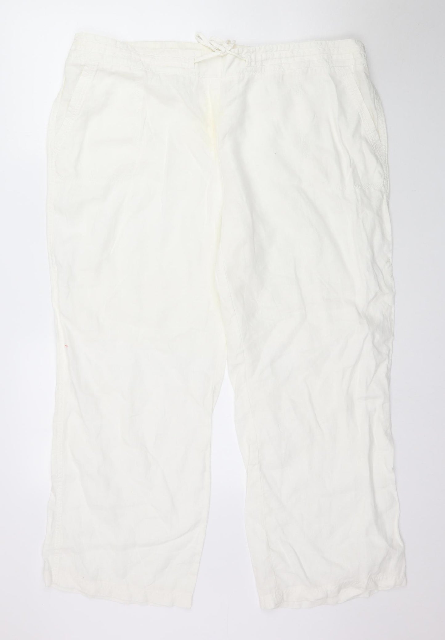 Marks and Spencer Womens White   Trousers  Size 22 L28 in