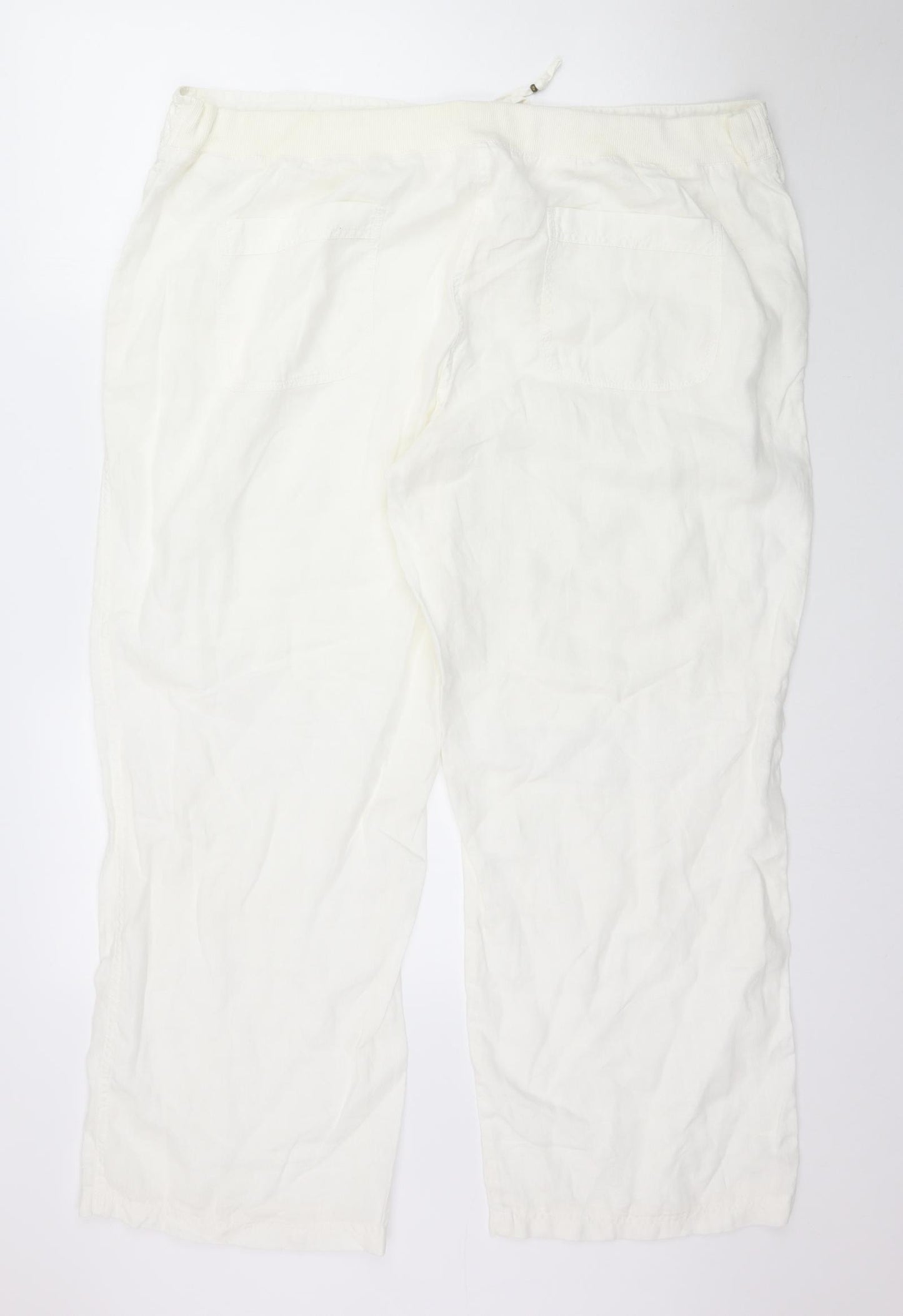 Marks and Spencer Womens White   Trousers  Size 22 L28 in