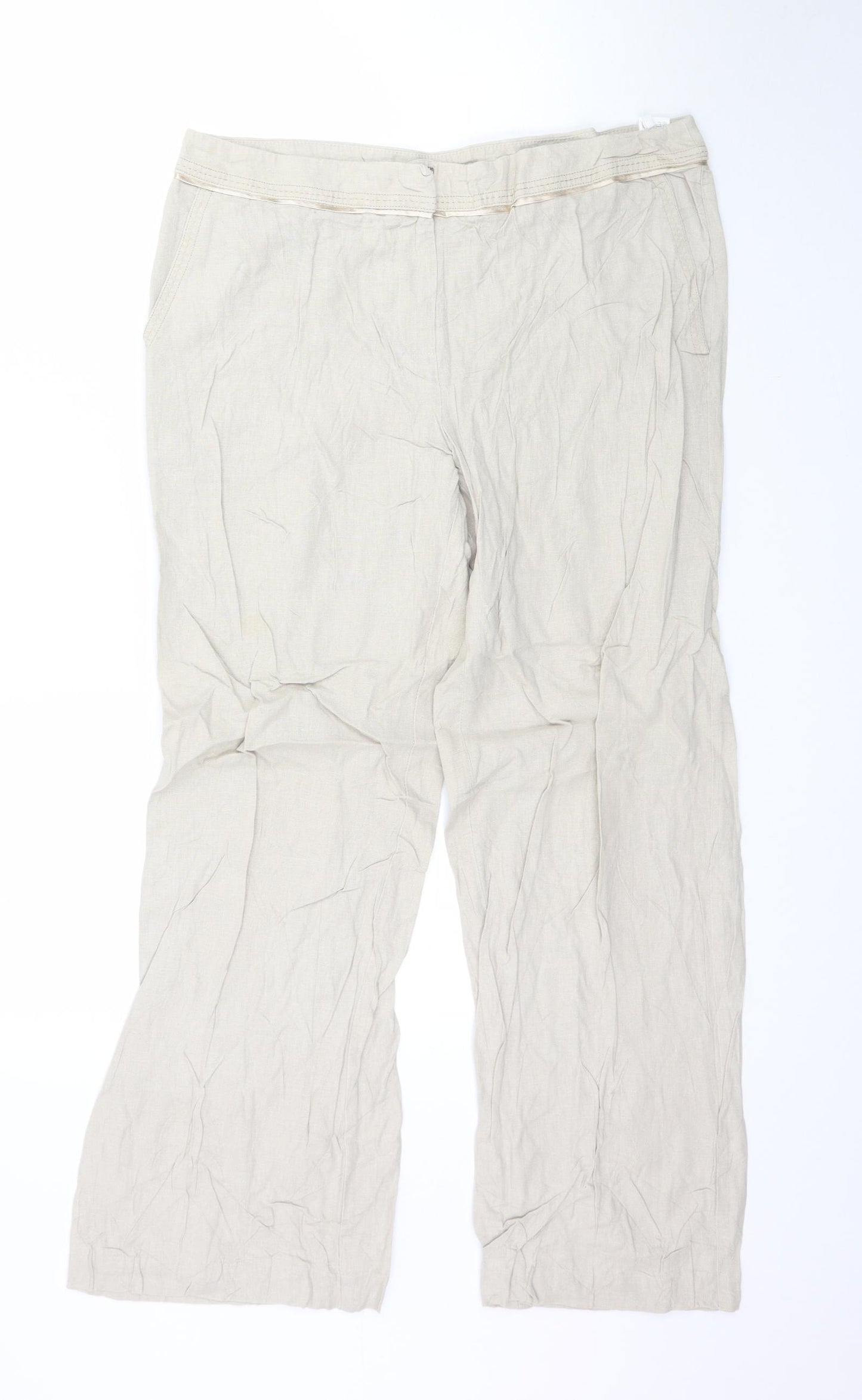Marks and Spencer Womens Beige   Trousers  Size 14 L28 in