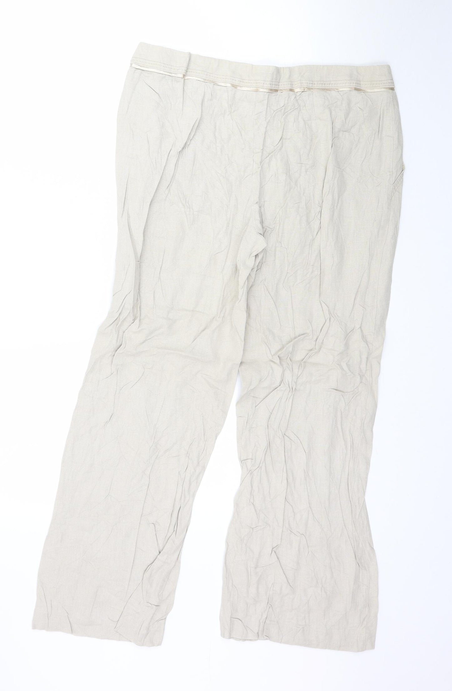 Marks and Spencer Womens Beige   Trousers  Size 14 L28 in