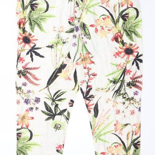 George Womens Multicoloured Floral  Trousers  Size 16 L27 in