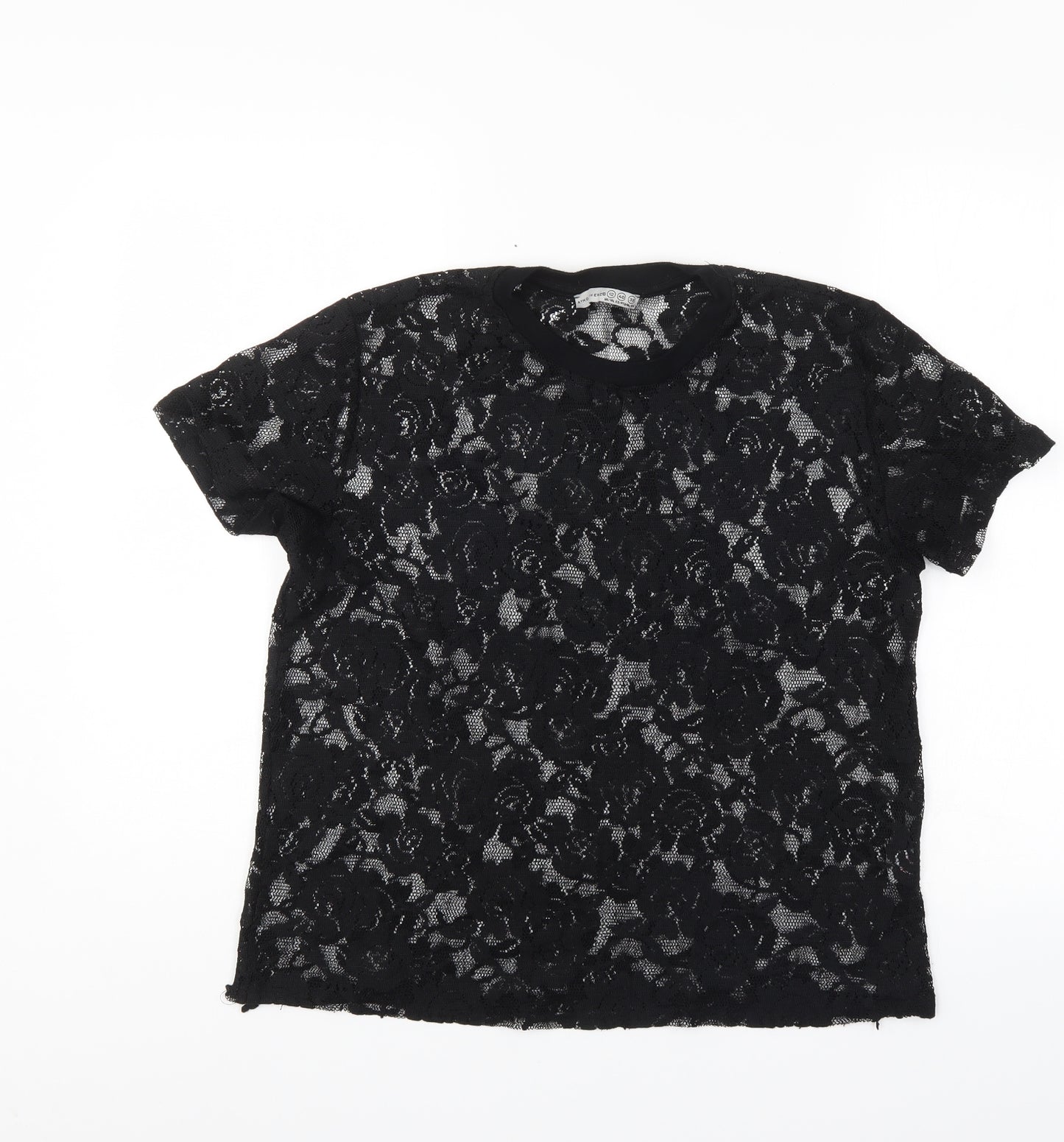 Atmosphere Womens Black Floral  Basic Blouse Size 12