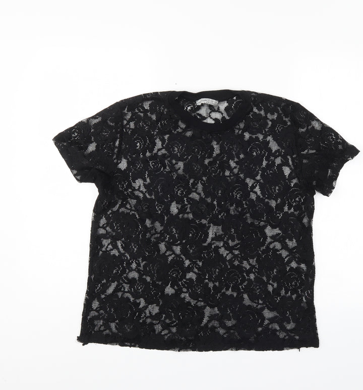 Atmosphere Womens Black Floral  Basic Blouse Size 12