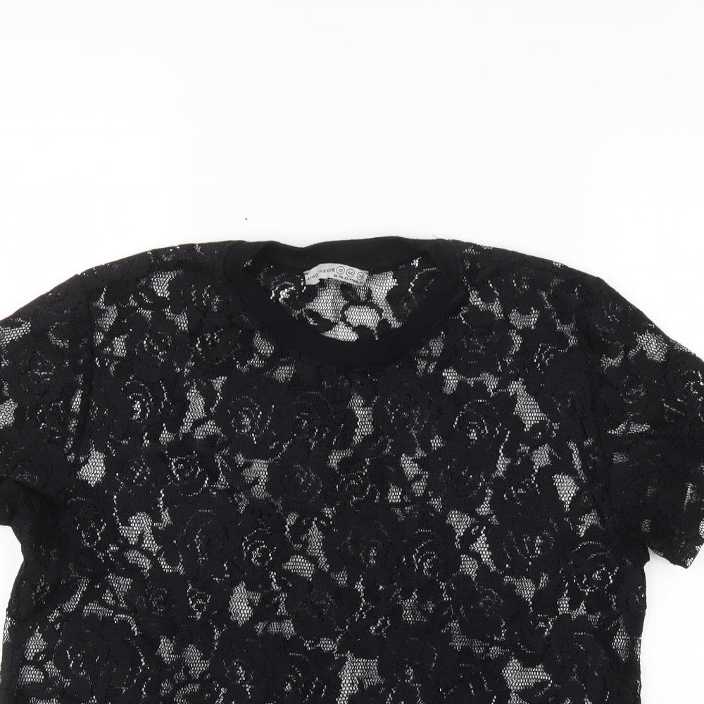Atmosphere Womens Black Floral  Basic Blouse Size 12