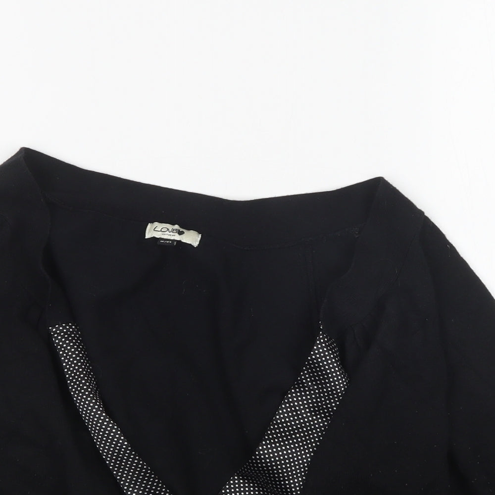 Love  Womens Black  Knit Cardigan Jumper Size 16