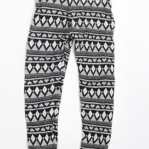 Primark Girls Black Geometric  Carrot Trousers Size 8-9 Years