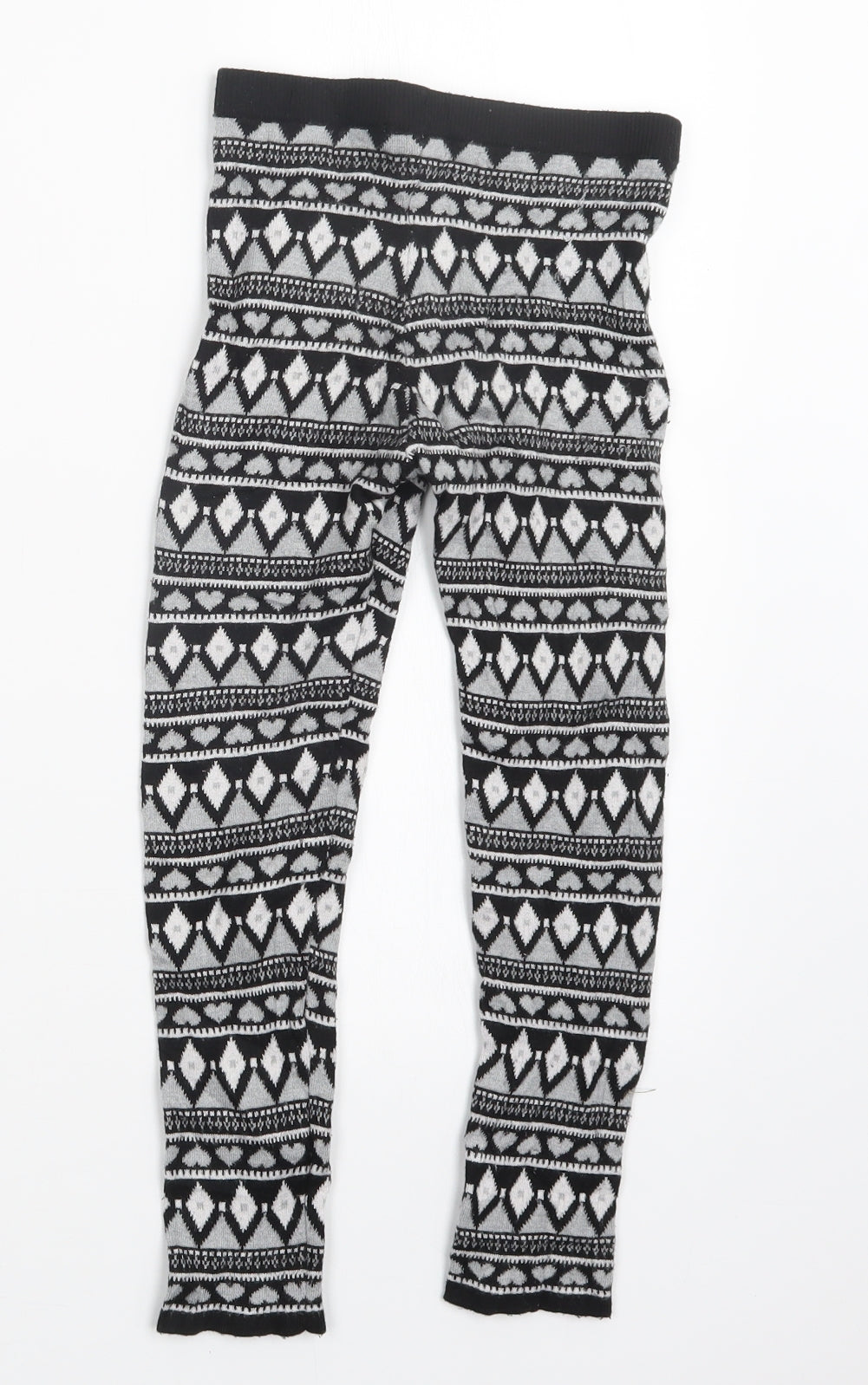 Primark Girls Black Geometric  Carrot Trousers Size 8-9 Years