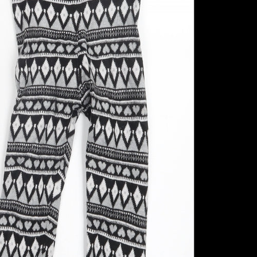 Primark Girls Black Geometric  Carrot Trousers Size 8-9 Years