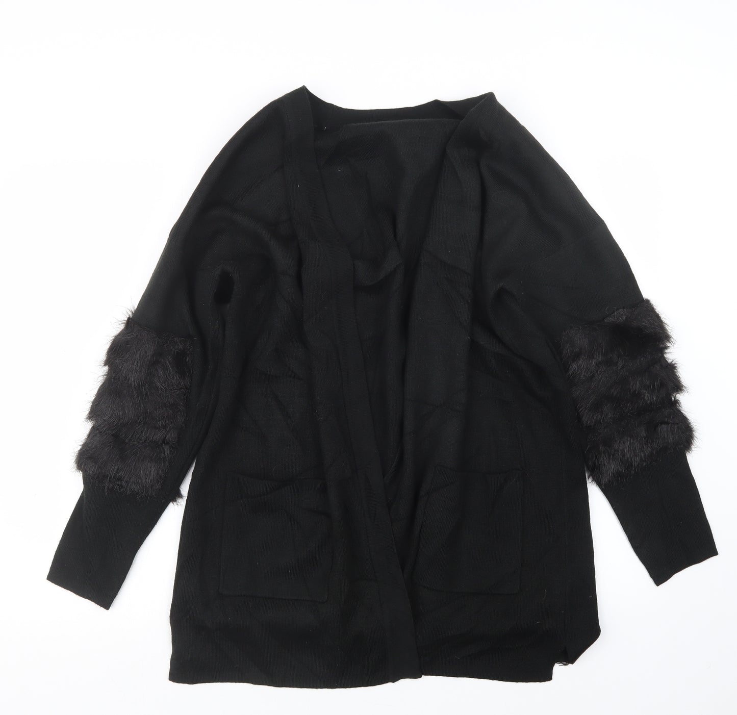 F&F Womens Black  Knit Cardigan Jumper Size 12