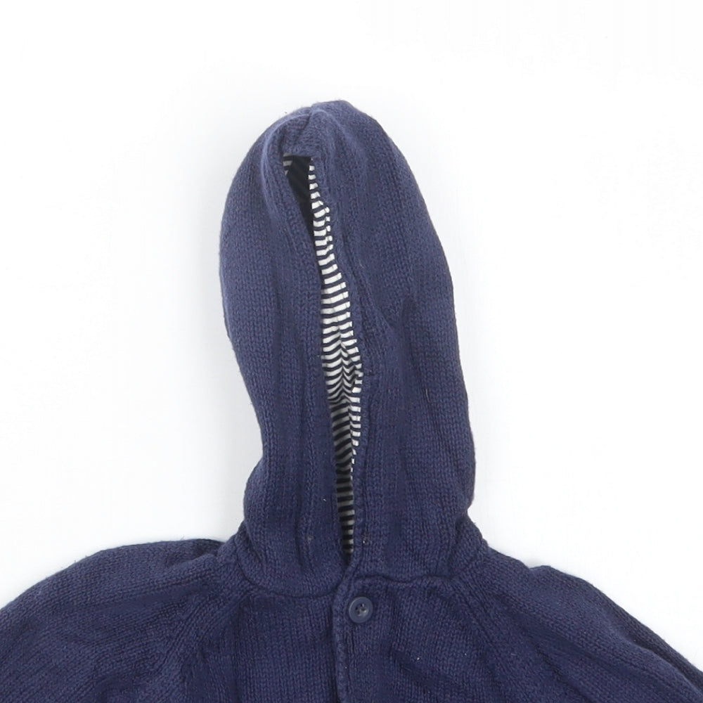 John Lewis Boys Blue  Knit Cardigan Jumper Size 0-3 Months