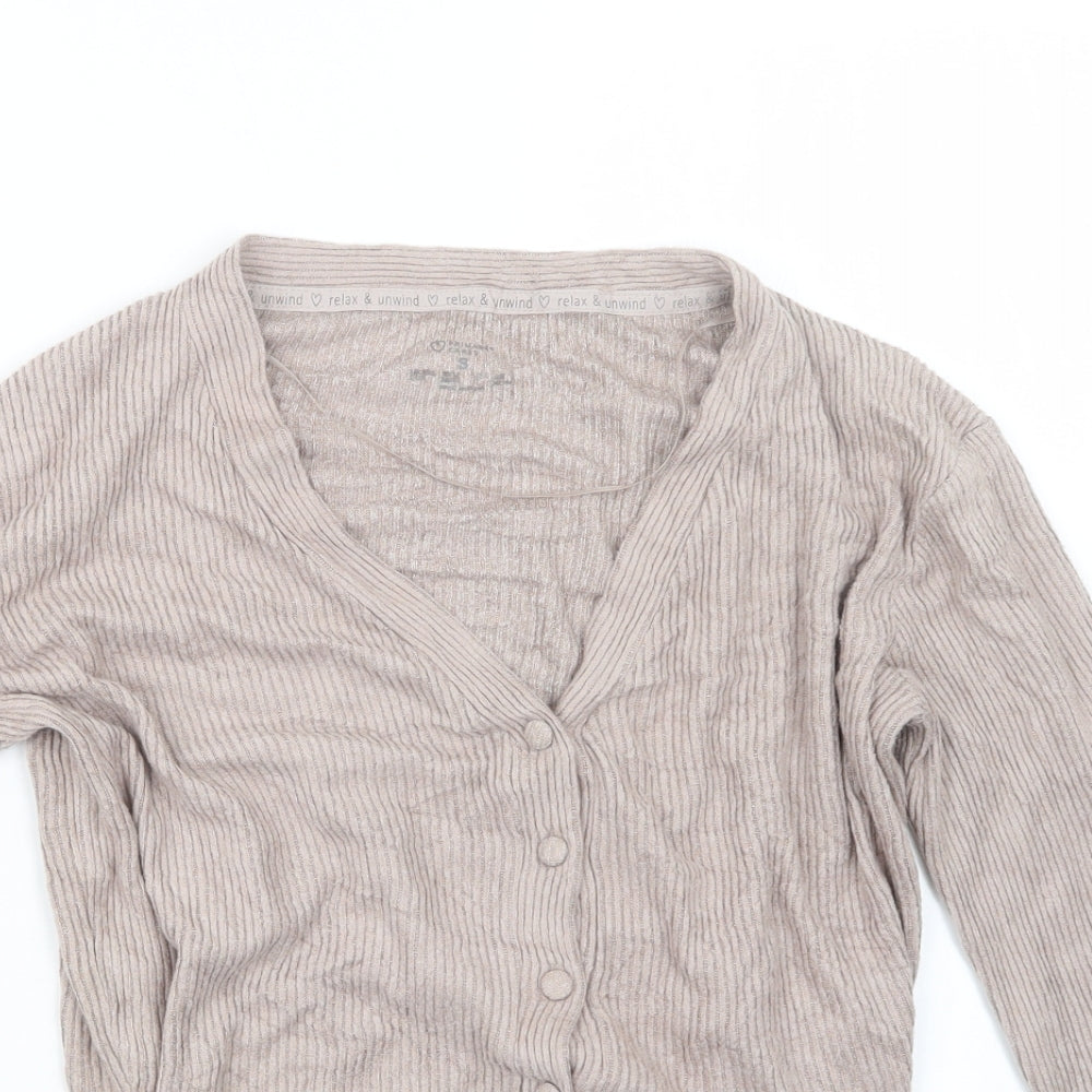 Primark Womens Beige  Knit Cardigan Jumper Size 10