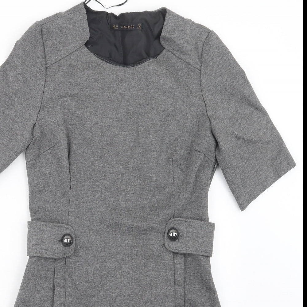 Zara Womens Grey   Shirt Dress  Size M