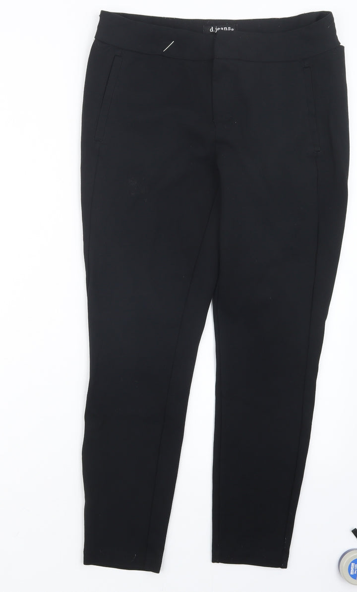 D. Jeans Womens Black   Trousers  Size 8 L25.5 in