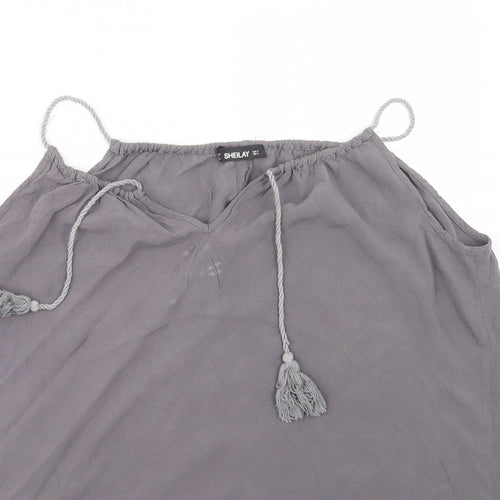 SHEILAY Womens Grey   Basic Tank Size M