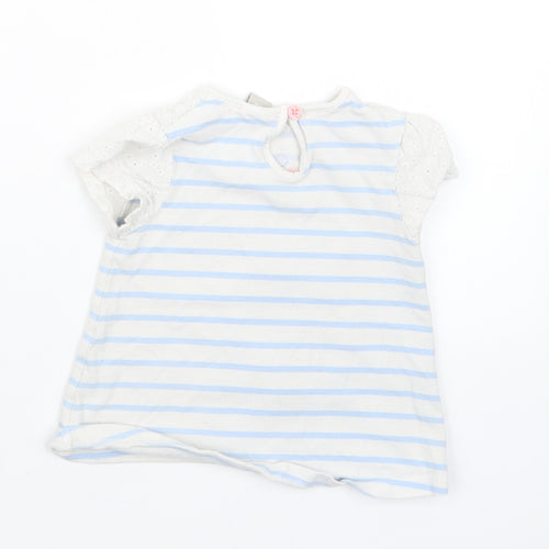 TU Girls Blue Striped  Basic T-Shirt Size 9-12 Months