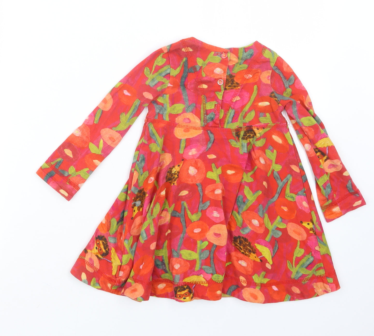 Oilily Girls Red Geometric  T-Shirt Dress  Size 2 Years