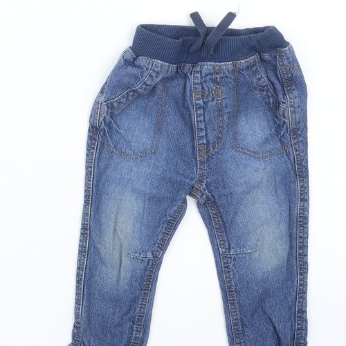 George Boys Blue  Denim Cargo Jeans Size 6-9 Months