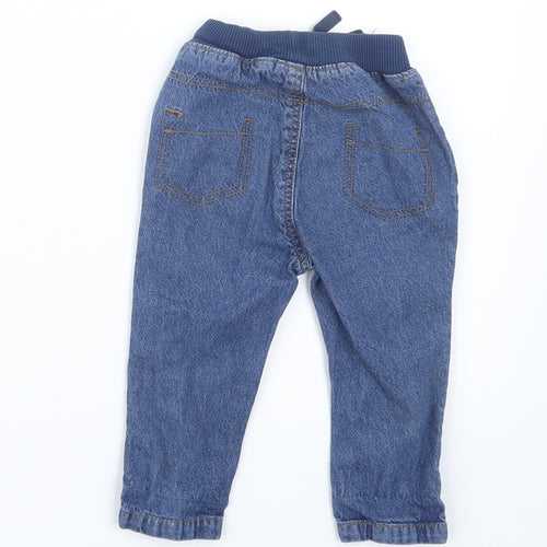George Boys Blue  Denim Cargo Jeans Size 6-9 Months